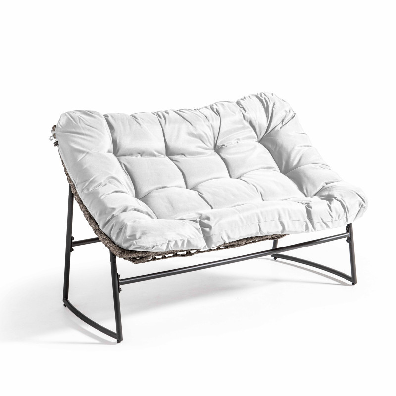 Conjunto de jardín de 4 plazas con cojines crudo (2/7)