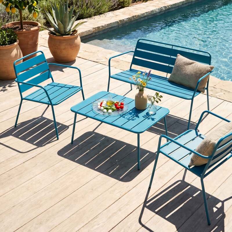 Sillón de jardín bajo de metal (72/73)