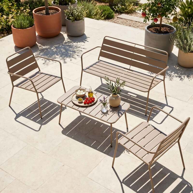 Sillón de jardín bajo de metal (6/7)