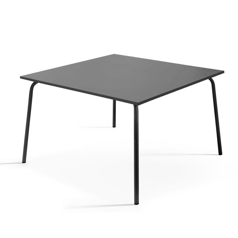 Mesa de jardín cuadrada de metal 8 personas 120x120 cm