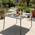 Mesa de jardín cuadrada de metal 8 personas 120x120 cm