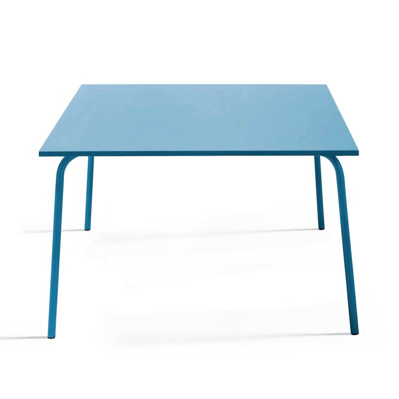 Mesa de jardín cuadrada de metal 8 personas 120x120 cm (4/5)
