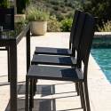 Mesa de jardín de aluminio y vidrio de seguridad 182x90 cm y 8 sillas en textilene