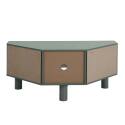 Mueble TV esquinero efecto rejilla de ratán sintético de 120 cm estilo boho