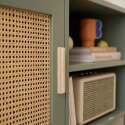 Mueble TV esquinero efecto rejilla de ratán sintético de 120 cm estilo boho
