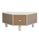 Mueble TV esquinero efecto rejilla de ratán sintético de 120 cm estilo boho