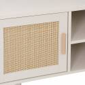 Mueble TV esquinero efecto rejilla de ratán sintético de 120 cm estilo boho