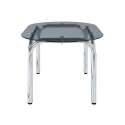 Mesa de comedor ovalada de metal y cristal templado para 6 personas