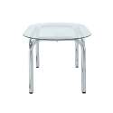 Mesa de comedor ovalada de metal y cristal templado para 6 personas