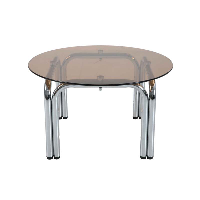 Mesa de centro de cristal templado redonda Ø70 cm (4/6)