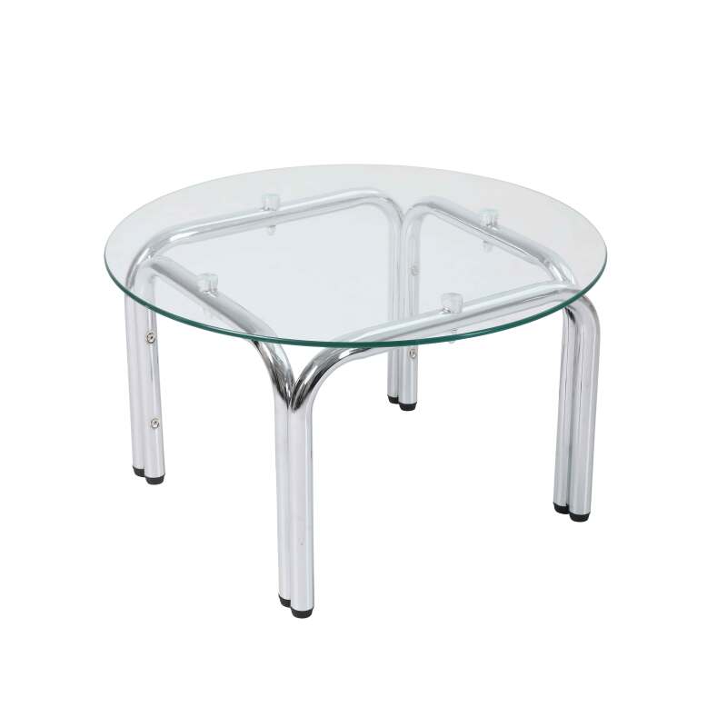 Mesa de centro de cristal templado redonda Ø70 cm (4/6)