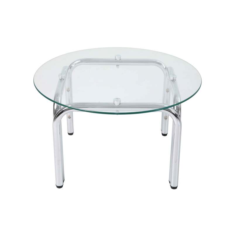 Mesa de centro de cristal templado redonda Ø70 cm (5/6)