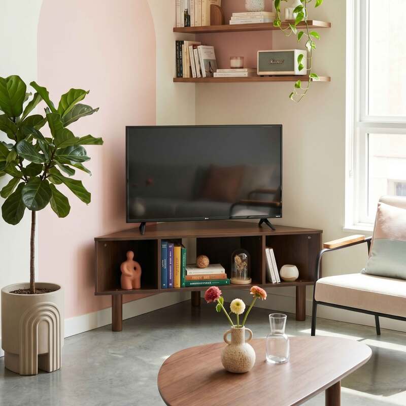 Mueble TV de efecto madera 120 cm estilo escandinavo (2/8)