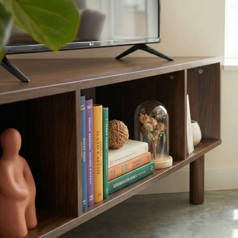 Mueble TV de efecto madera 120 cm estilo escandinavo (3/8)