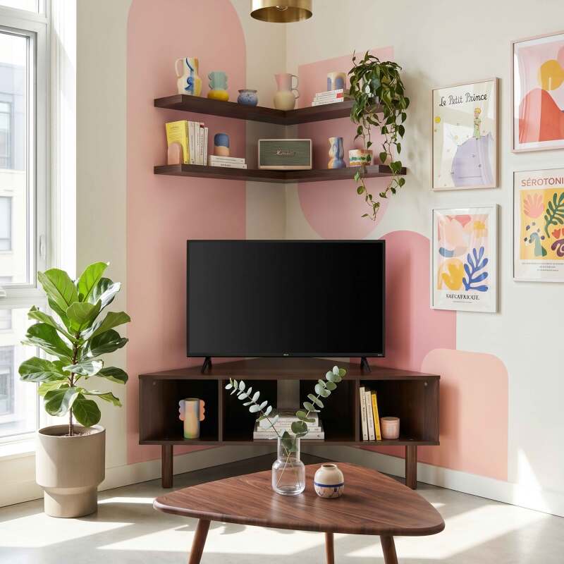 Mueble TV de efecto madera 120 cm estilo escandinavo (7/8)