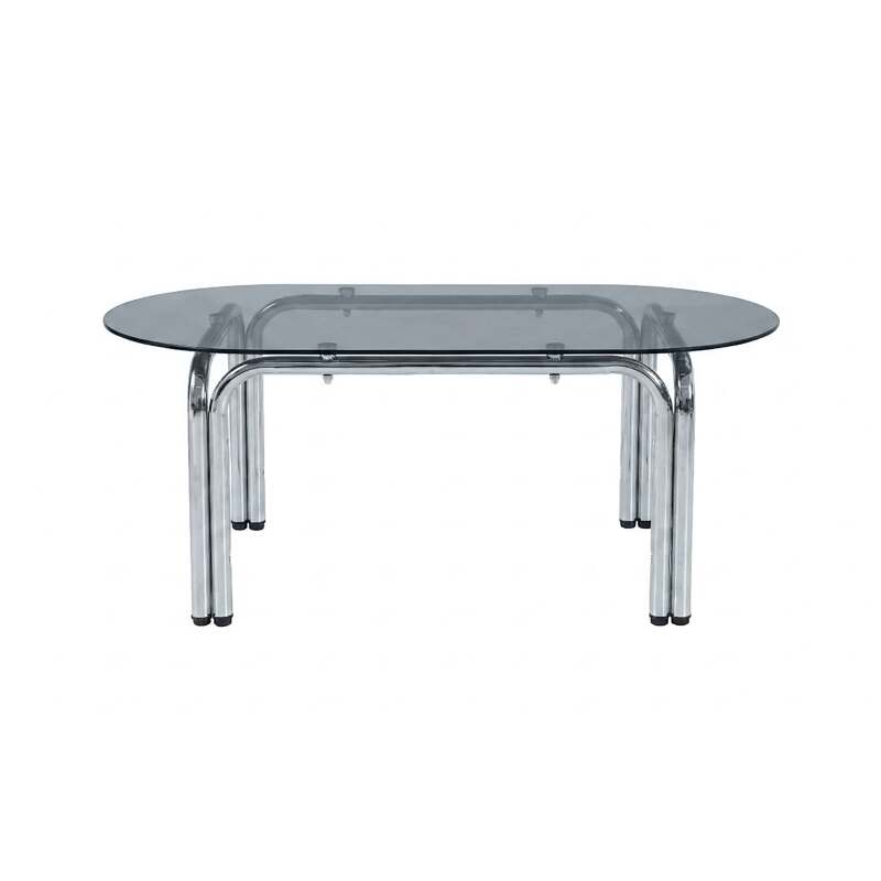 Mesa de centro de cristal templado ovalada 110x55 cm (4/6)
