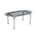 Mesa de centro de cristal templado ovalada 110x55 cm