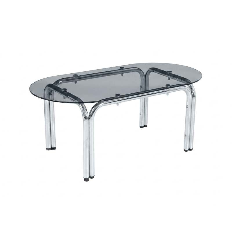 Mesa de centro de cristal templado ovalada 110x55 cm