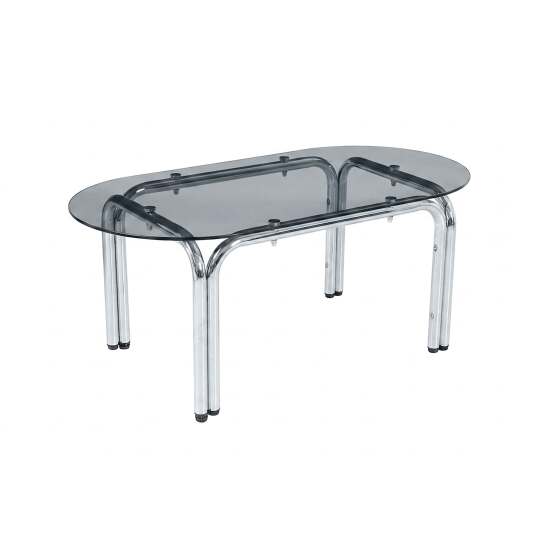 Mesa de centro de cristal templado ovalada 110x55 cm | Oviala