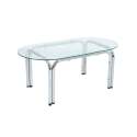 Mesa de centro de cristal templado ovalada 110x55 cm