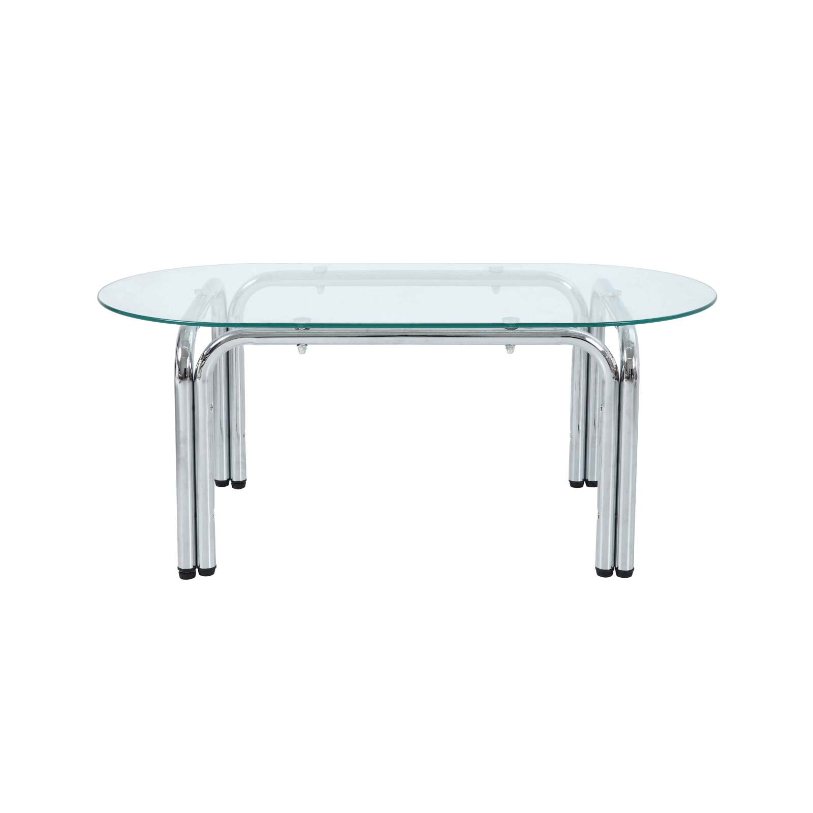 Mesa de centro de cristal templado ovalada 110x55 cm
