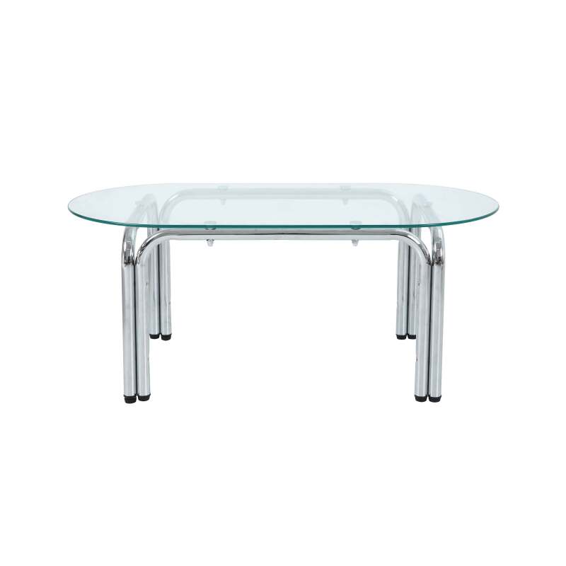Mesa de centro de cristal templado ovalada 110x55 cm (4/7)