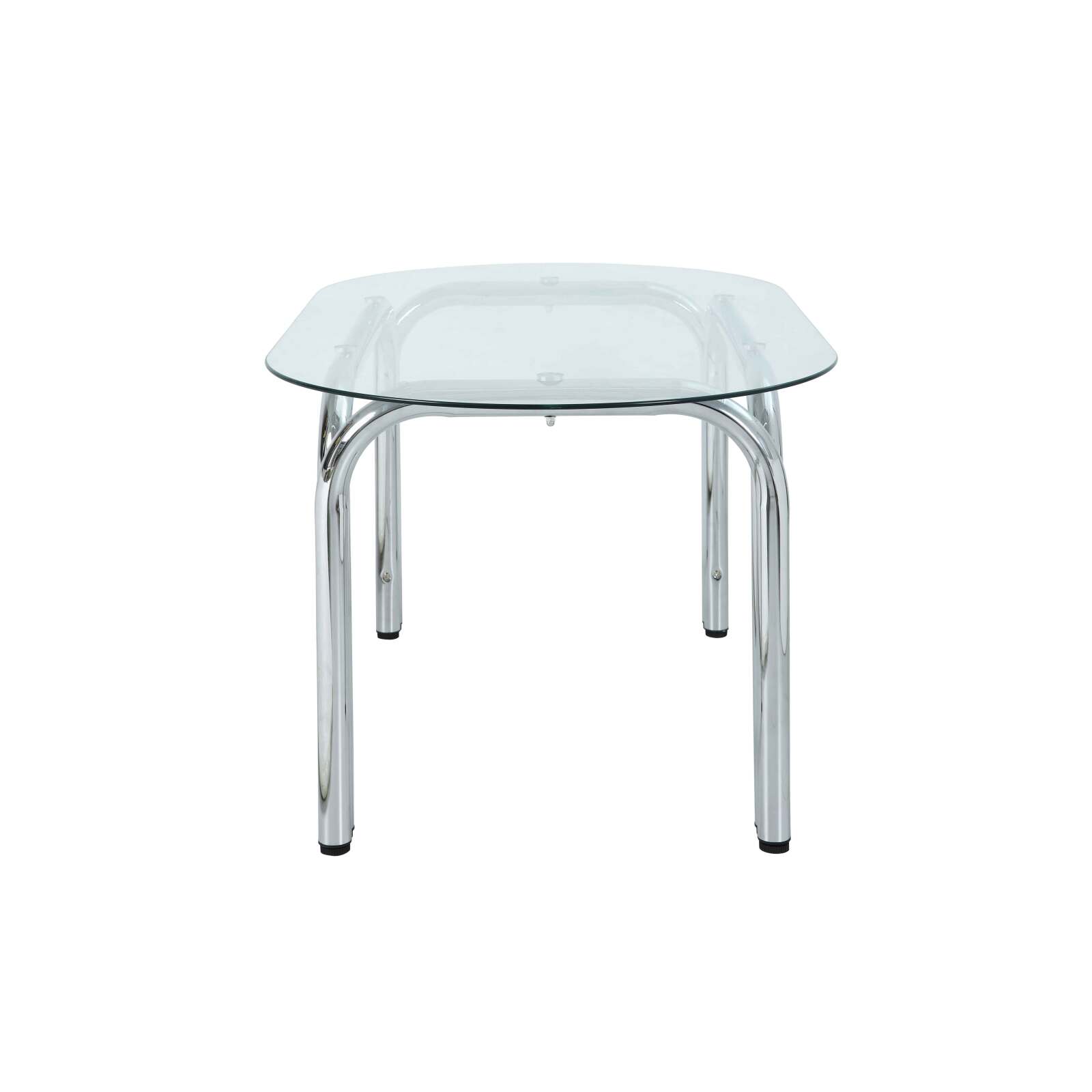 Mesa de centro de cristal templado ovalada 110x55 cm