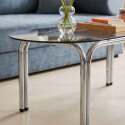 Mesa de centro de cristal templado ovalada 110x55 cm