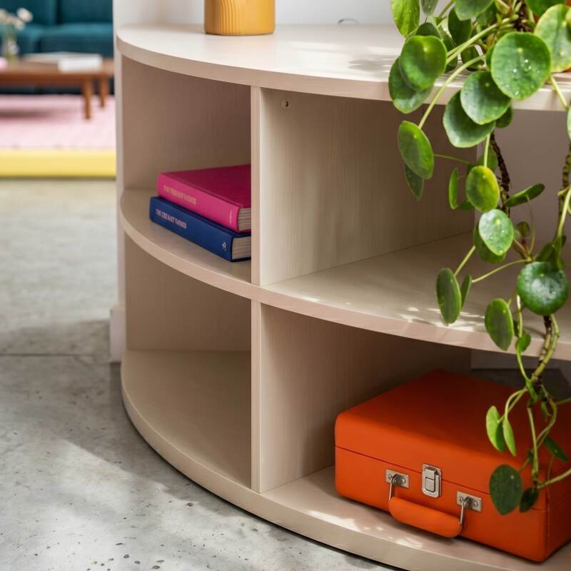 Mueble TV esquinero colorido 120 cm estilo escandinavo (2/7)