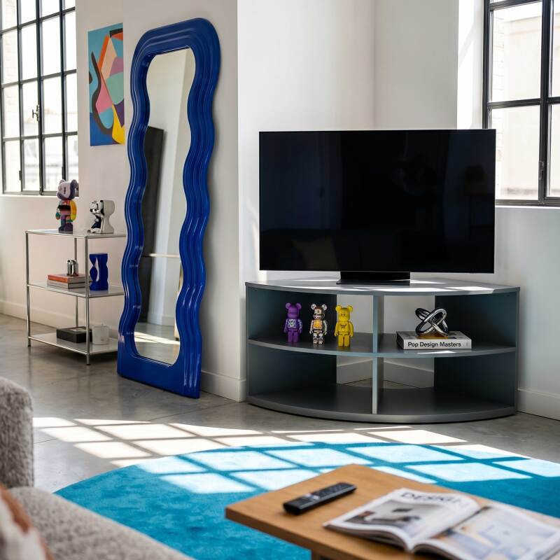Mueble TV esquinero colorido 120 cm estilo escandinavo