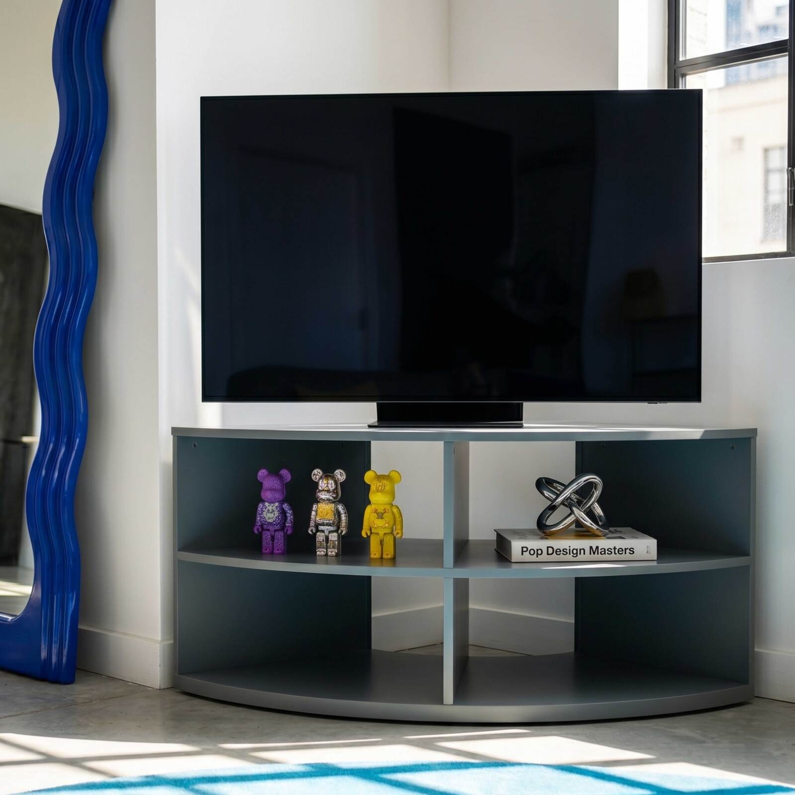 Mueble TV esquinero colorido 120 cm estilo escandinavo