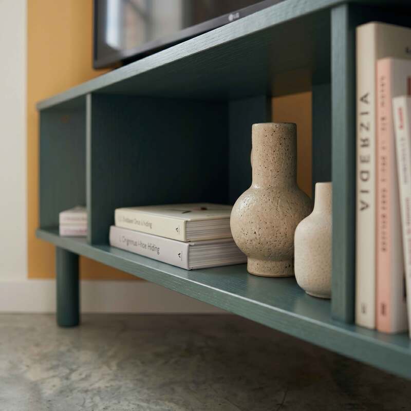 Mueble TV esquinero colorido 120 cm estilo escandinavo (3/7)