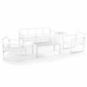 Conjunto de muebles de jardín de aluminio de 5 plazas compuesto por un sofá, 2 sillones, una mesa de centro y una mesa auxiliar