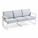 Conjunto de muebles de jardín de aluminio de 5 plazas compuesto por un sofá, 2 sillones, una mesa de centro y una mesa auxiliar