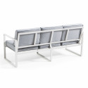 Conjunto de muebles de jardín de aluminio de 5 plazas compuesto por un sofá, 2 sillones, una mesa de centro y una mesa auxiliar