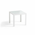 Conjunto de muebles de jardín de aluminio de 5 plazas compuesto por un sofá, 2 sillones, una mesa de centro y una mesa auxiliar