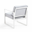 Conjunto de muebles de jardín de aluminio de 5 plazas compuesto por un sofá, 2 sillones, una mesa de centro y una mesa auxiliar