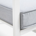 Conjunto de muebles de jardín de aluminio de 5 plazas compuesto por un sofá, 2 sillones, una mesa de centro y una mesa auxiliar