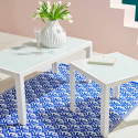 Conjunto de muebles de jardín de aluminio de 5 plazas compuesto por un sofá, 2 sillones, una mesa de centro y una mesa auxiliar
