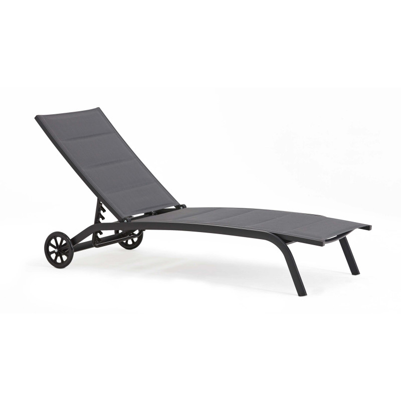 Lote de 2 tumbonas de aluminio con ruedas, reclinables 4 posiciones