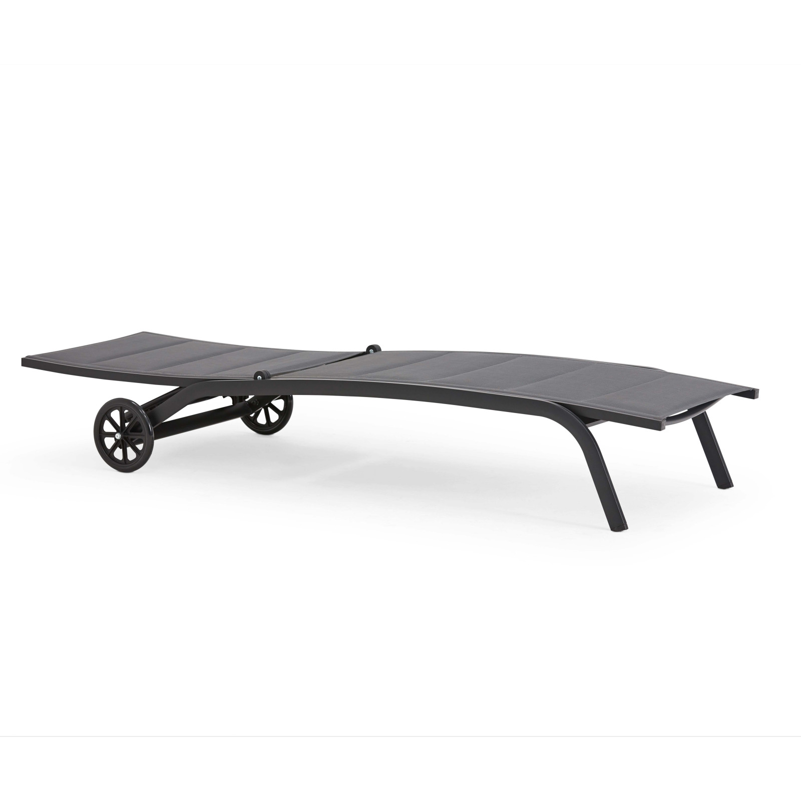 Lote de 2 tumbonas de aluminio con ruedas, reclinables 4 posiciones