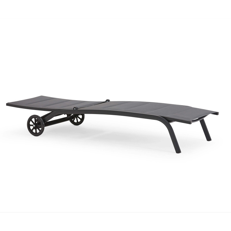 Lote de 2 tumbonas de aluminio con ruedas, reclinables 4 posiciones