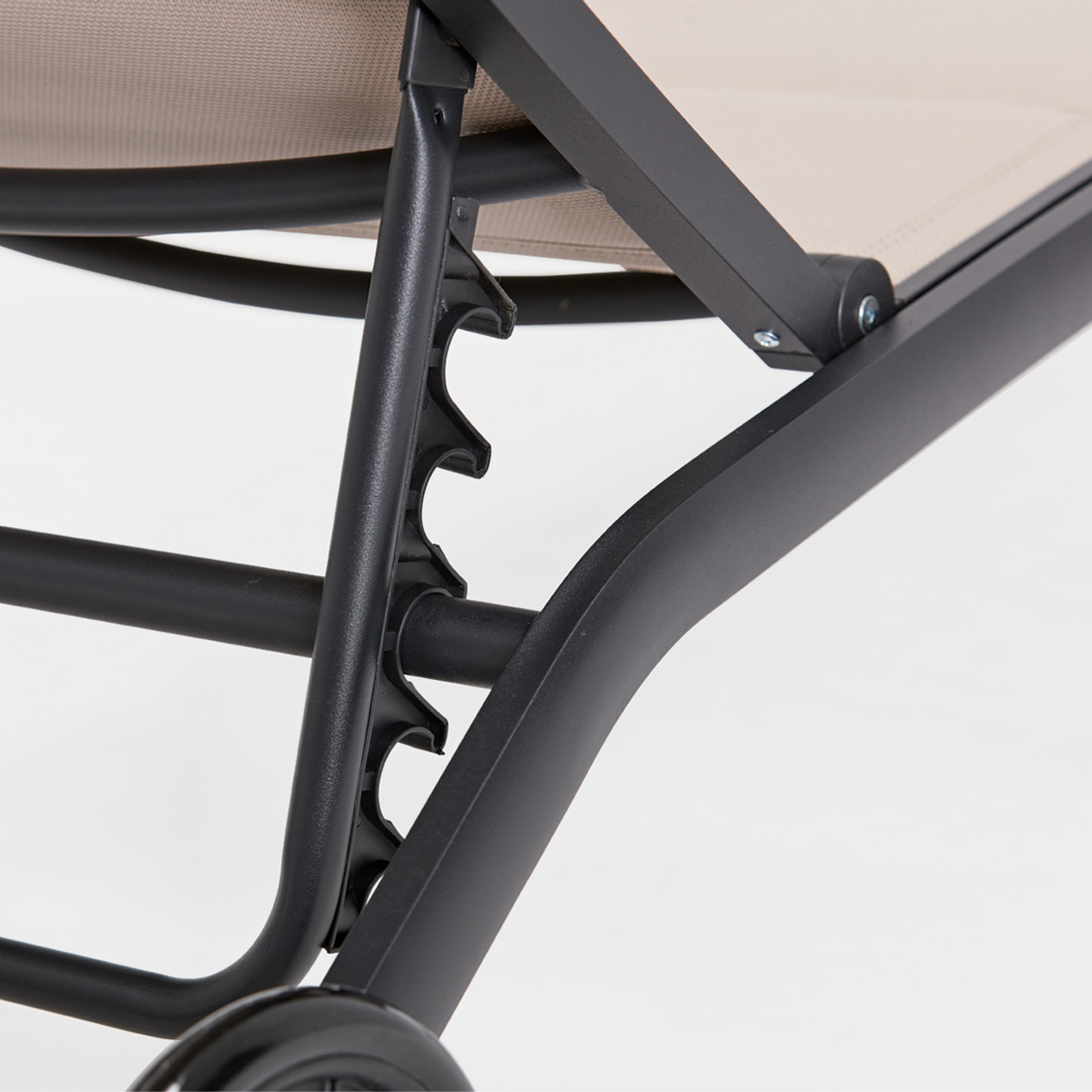 Lote de 2 tumbonas de aluminio con ruedas, reclinables 4 posiciones