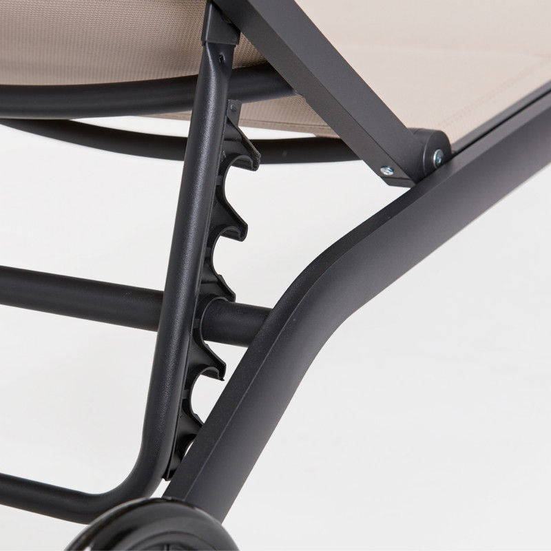 Lote de 2 tumbonas de aluminio con ruedas, reclinables 4 posiciones (5/6)