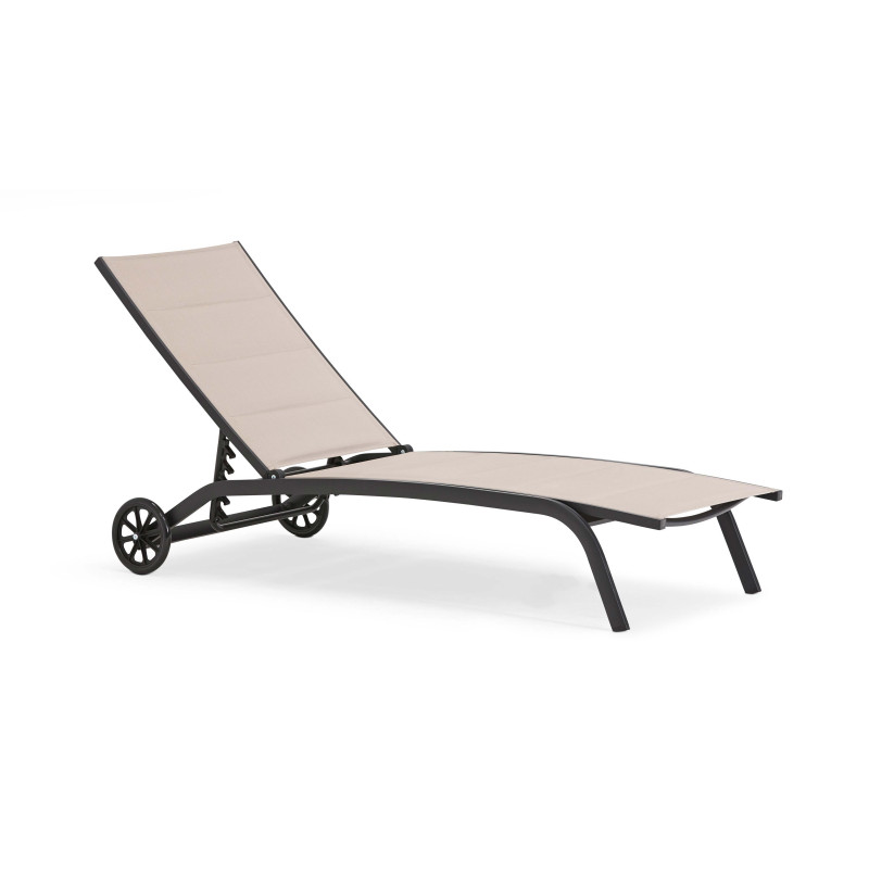 Lote de 2 tumbonas de aluminio con ruedas, reclinables 4 posiciones (2/6)