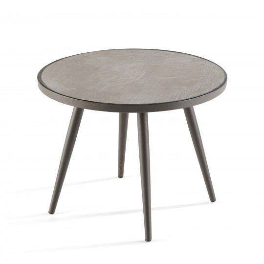 Mesa de centro redonda con efecto hormigón Ø 45 cm