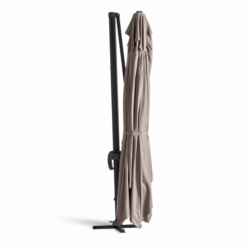 Conjunto de sombrilla colgante inclinable (4 x 3 m) + 4 losas lastradas