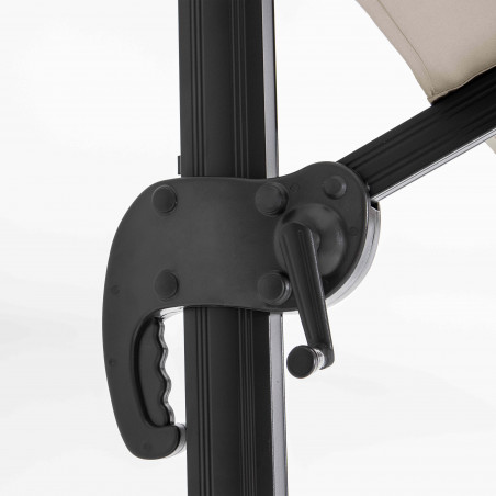 Sombrilla colgante reclinable rectangular 4 x 3 m, mástil rotativo 360°