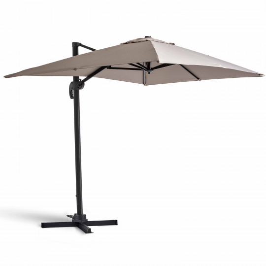 Parasol excéntrico 2x3 m rectangular inclinable y giratorio 360° | Oviala