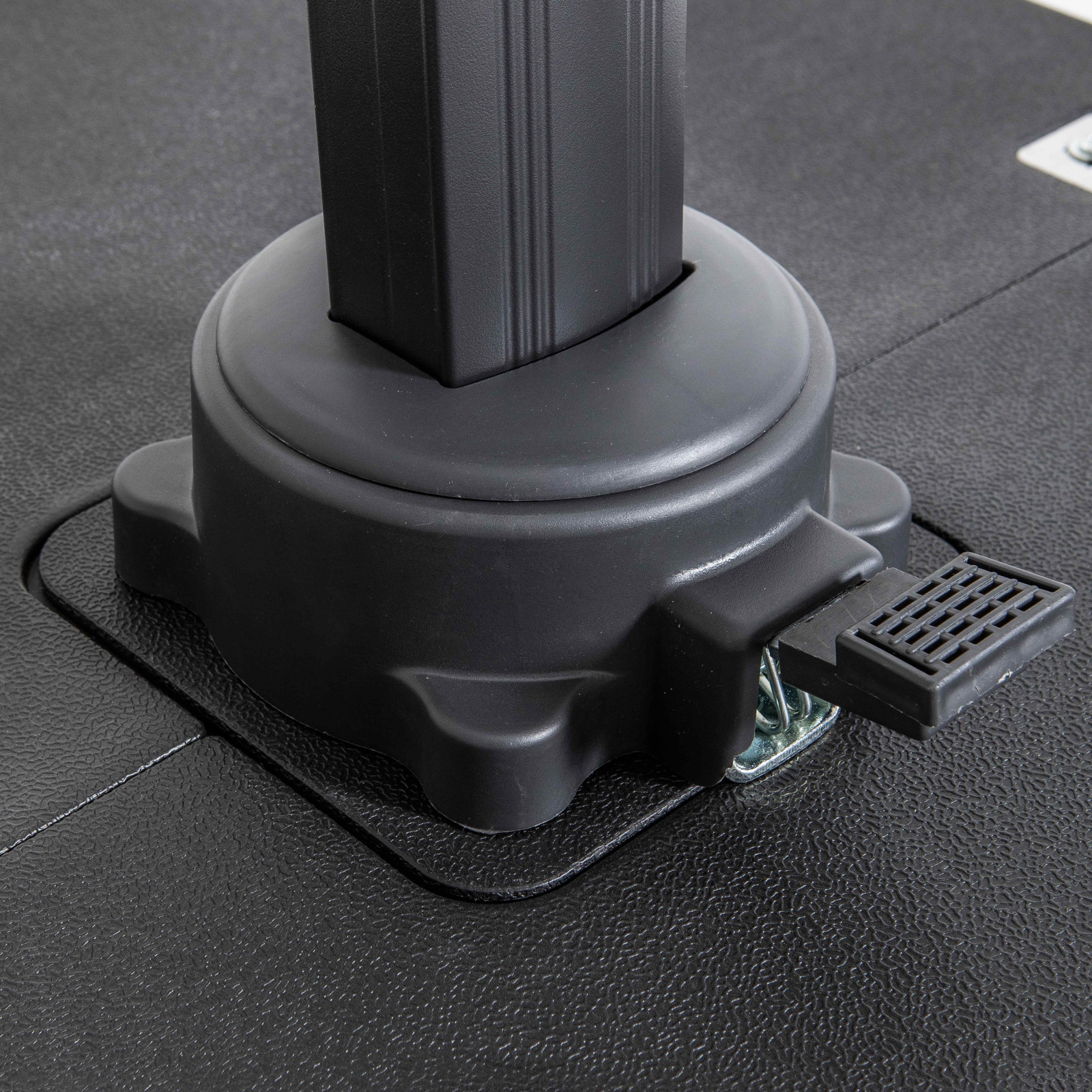 Conjunto de sombrilla colgante rectangular orientable a 360° (2 x 3 m) + 4 losas lastradas